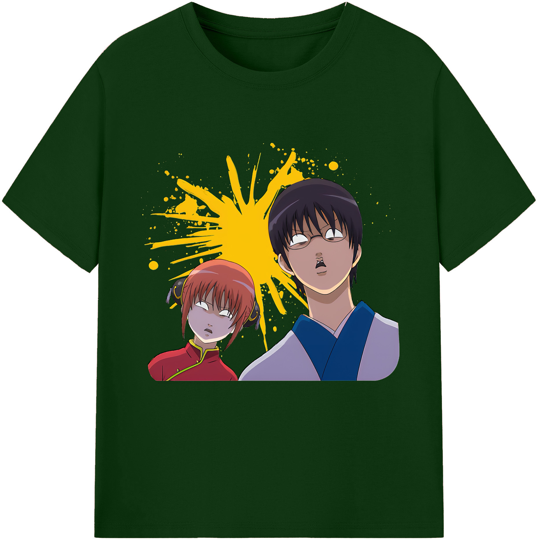 （画像用） ぎんたま 坂田銀時（さかたぎんとき） 神楽 志村新八（しむら しんぱち） GINTAMA Sakata Gintoki Kagura Shimura Shinpachi 綿100％半袖Tシャツ（フロントプリント）